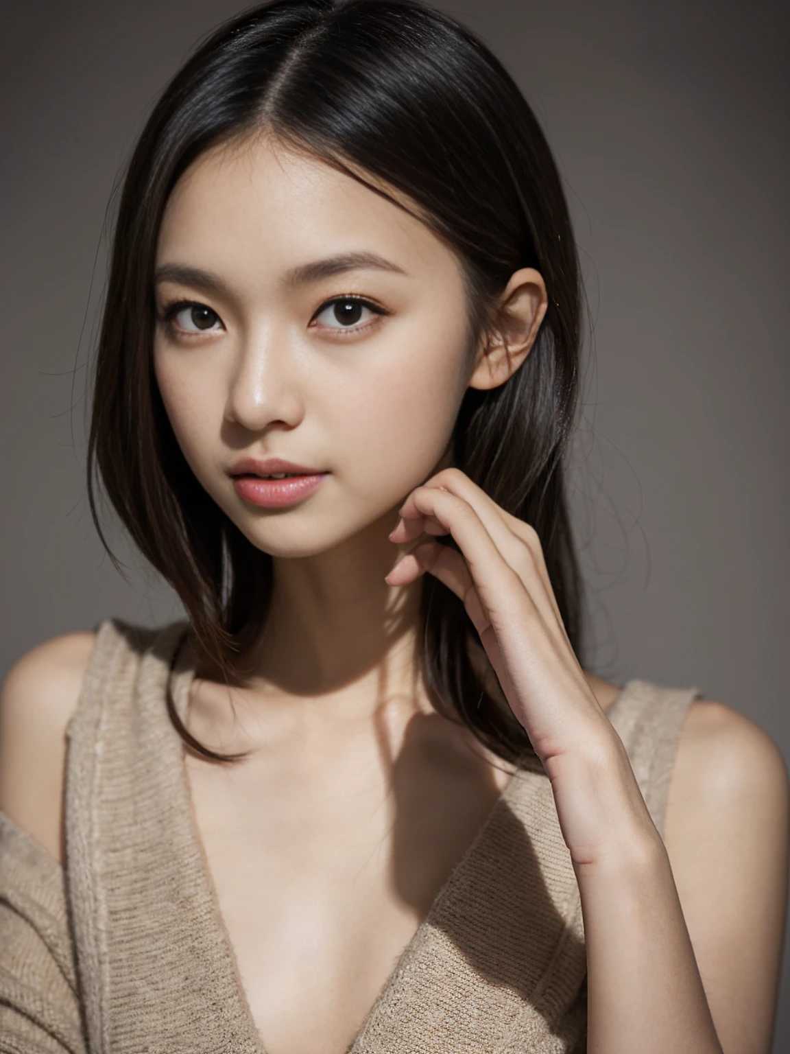 8k, Mastepiece, Raw photo, Best Quality, It's photorealistic, 非常に詳細なCGユニティ8k壁紙, Depth of written boundary, Cinematic Light, Lens flare, Ray tracing, (Extremely beautiful face, Beautiful lips, EyesBeautiful Eyes), Intricately detailed face, ((Super detailed skin)) 1 Girl, In the darkness, Deep Shadow,A woman wearing a skirt and a Y-shirt is sitting on the floor, hyper現実的なhigh school girl, a hyper現実的なhigh school girl, かわいいhigh school girl, 現実的なhigh school girl, wearing Japanese girls' high school uniform, Japanese girls' high , high school girlの格好をした, Japanese girls uniform, wearing いる, wearing , (Super realistic black pantyhose:1.3), high school girl, Erotic pose, Girl in uniform