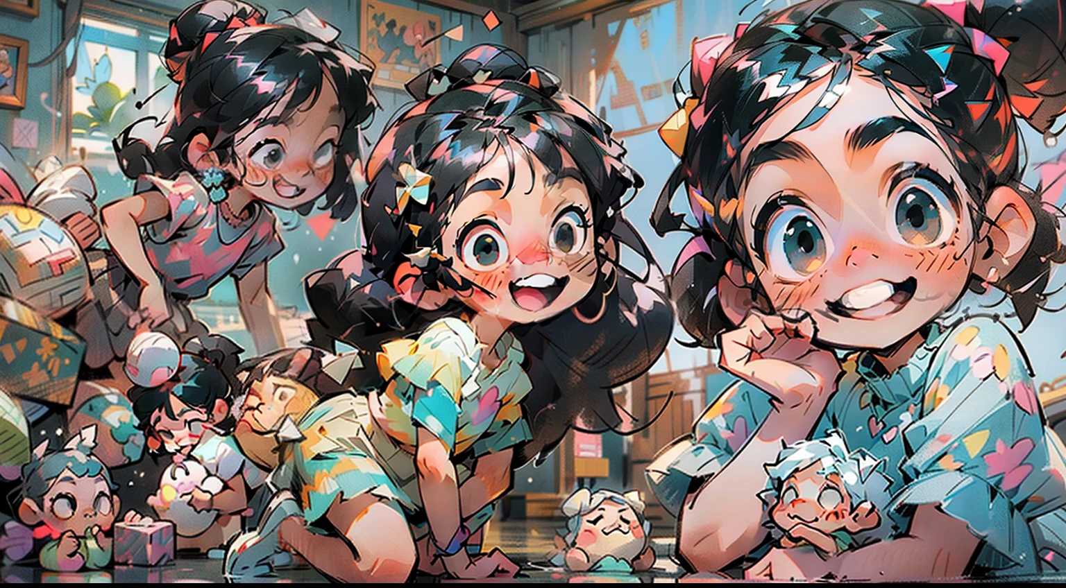 chef-d&#39;artwork, best quality, Very detailed, art conceptuel, (Animated:0.55), (NSFW:0.25), assis sur une chaise, coiffure coupe loup, Les cheveux cours et noirs, joli eyes, En civil, Normal Clothing, tir chemisier joli, very joli, Beautiful lighting, joli girl, gros seins, thick thighs,  taille, blanc, asiatique, Caucasiatique, Peau claire, deep in thought, Angle dynamique, perspective, head down in my thoughts, se concentrer sur le l’écriture de la bande dessinée pantalon, jeans, chemise, sweatshirt à capuche, tenant un crayon, regarder en bas, artiste, artiste drawing, dessinateure, artiste girl drawing something, regarder en bas into lap, holding journal in hand regarder en bas and drawing in it