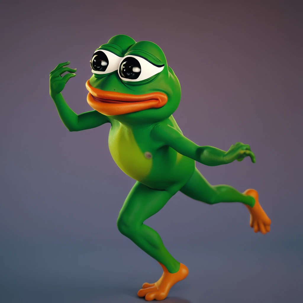 Pepe the frog, ultra detailed, hyperrealistic, 3D render, chicken dance dynamic lighting, dramatic shadows, vibrant colors, intricate textures, cinematic composition, masterpiece, photorealistic, 8k, best quality