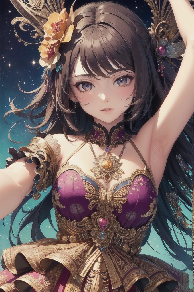 (masterpiece, top quality, best quality, official art, beautiful and aesthetic:1.2), (1girl), extreme detailed,(fractal art:1.3),colorful,highest detailed