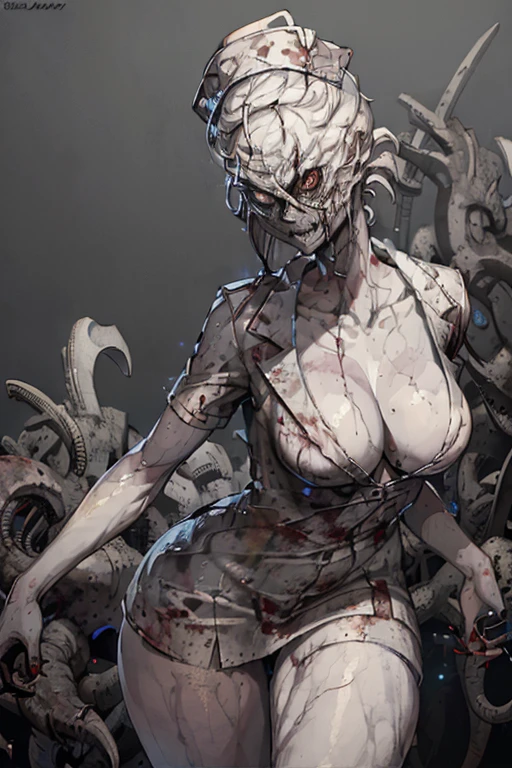 ((Highest quality, 8 thousand, Masterpiece:1.3)) SilentHillnurseหญิงอายุ 60 ปี, slim body, (conjunctivitis:1.3), black hair, bob cut, smooth and straight, Pale skinและขาว, Tangled black hair, Masterpiece, Highly detailed, Look at the viewer., blood, severe dark circles, bloodstained white nurse uniform, black lips, corruption, fog, The light is dim., nurse, โรงnurseที่ถูกทิ้งร้าง, (big breasts: 0.3), (thick thighs: 0.4), Slender figure, skinny old woman, shipwreck, Glowing picture edges, (red underwear, red panties:1.2), disgusting, น่าafraid, ทำให้เกิดความafraid, Shock value, very evil, very evil, ความหวาดafraid, afraid, decay, disgust, she is psychotic, (gray skin, Pale skin:1.4), (bloodทุกที่, เต็มไปด้วยblood:1.4), (evil eye, sparkling eyes, evil smile:1.2), hunger, crazy