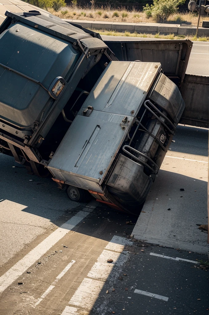 dump truck hit by truck