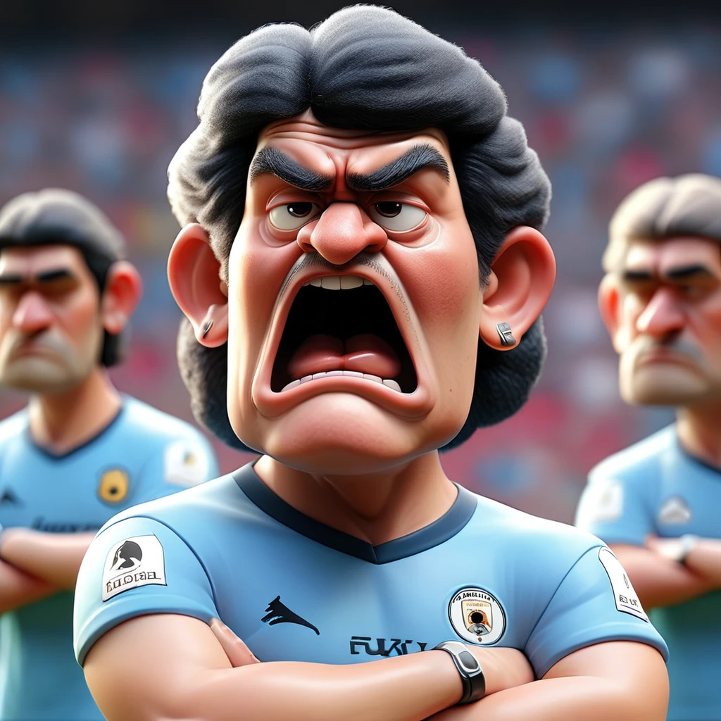 3D cinematic film.(caricature):0.2. 4k, highly detailed,a Maradona