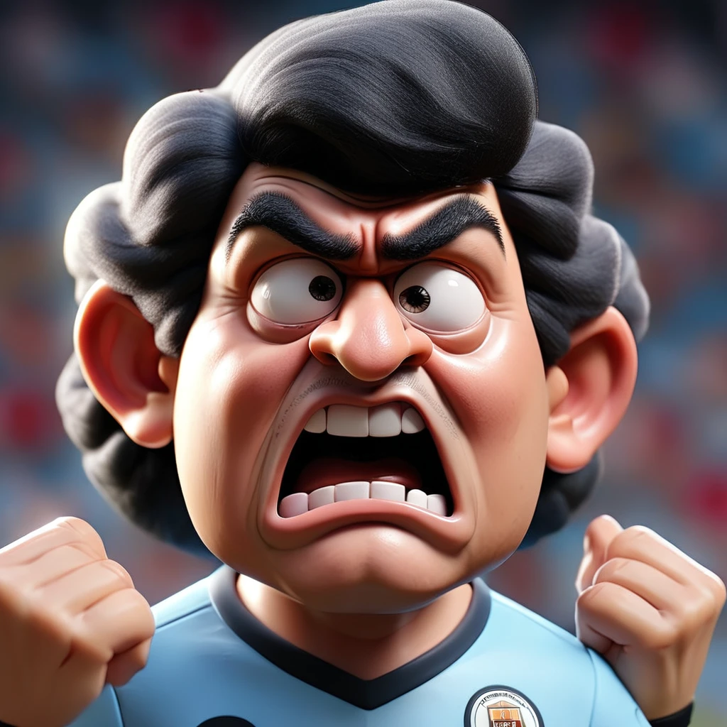 3D cinematic film.(caricature):0.2. 4k, highly detailed,a Maradona