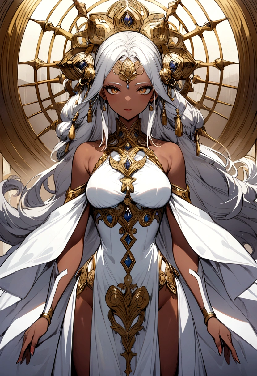 tier halibel, bleach, dark skin, long hair, gold eyes, ((detailed eyes:1.2)), large breasts, nsfw, wearing slingshot bikini, sexy, sensual, sleeveless, sideboob, underboob, masterpiece, top quality, best quality, official art, beautiful and aesthetic:1.2), extreme detailed, colorful, highest detailed