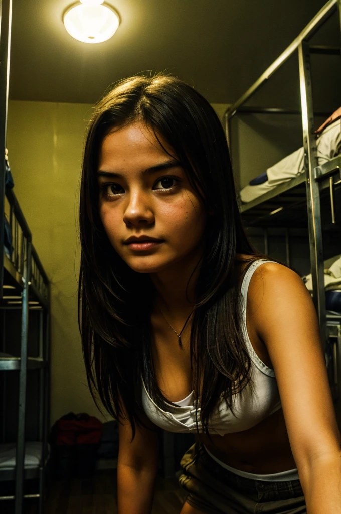 Hunted girl in hostel