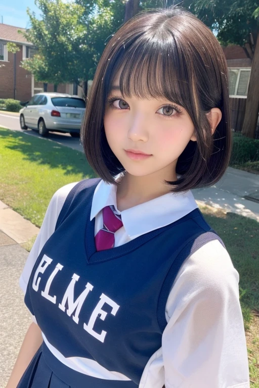 high school girl、Bob Hair、Cheerleader、See-through
