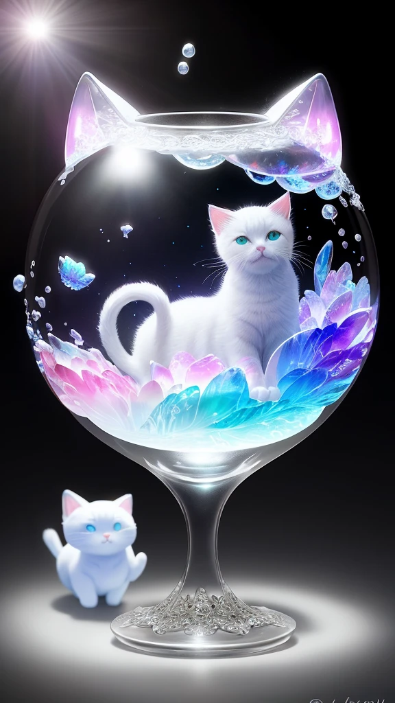 Jelly formed cat,Dreamy elements(((masterpiece))), ((best quality)), ((intricate details))(8k)