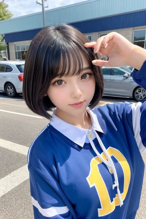 high school girl、Bob Hair、Cheerleader、See-through