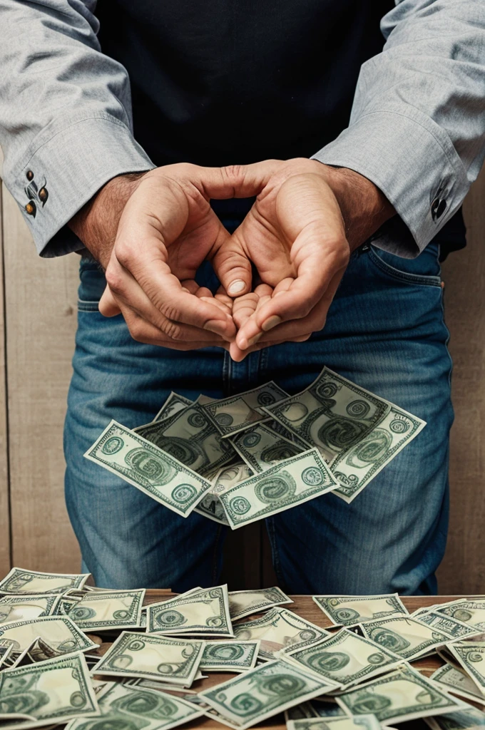 a man cash in your hand in money 