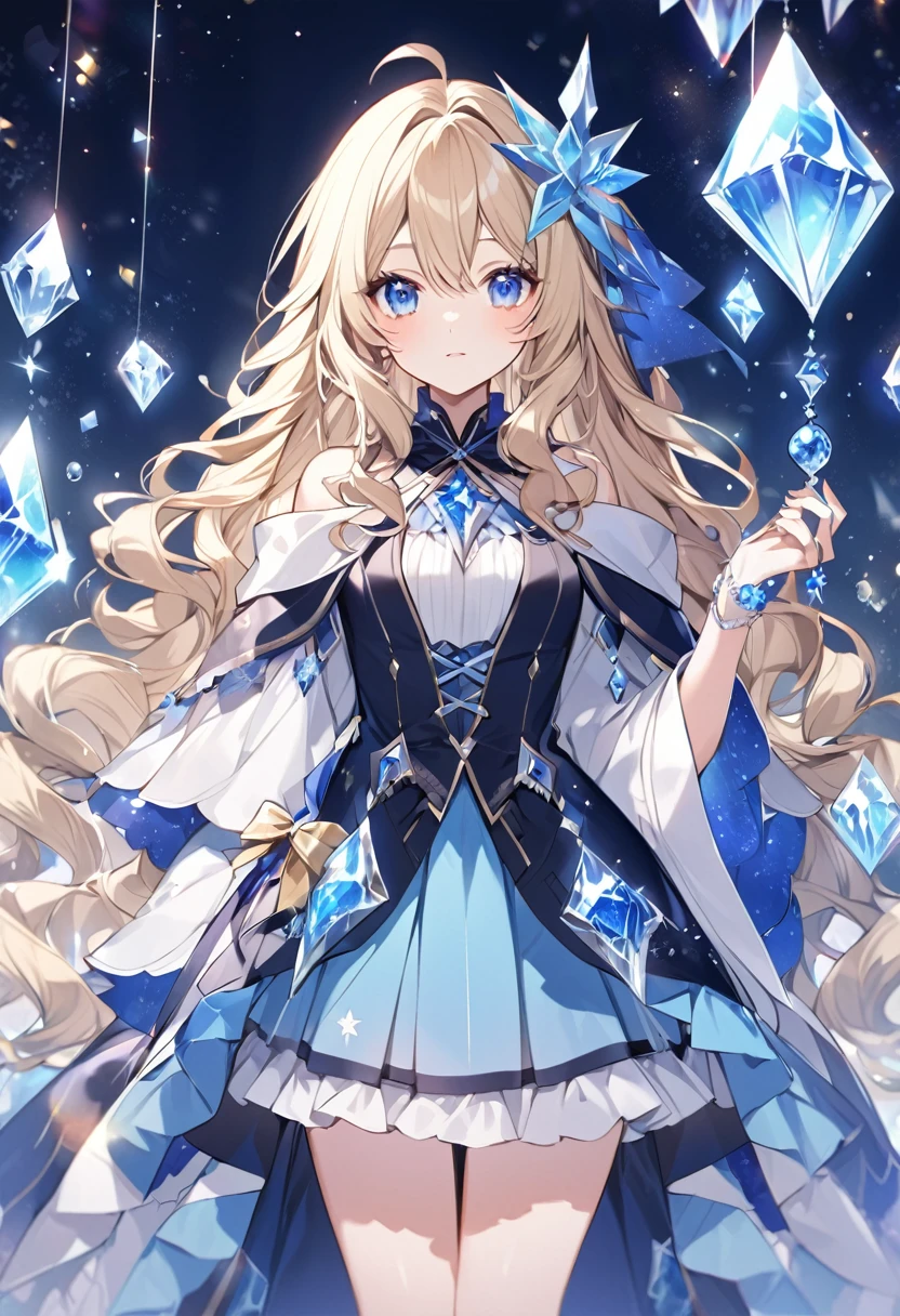 Blonde Wavy Hair Blue Eyes Fair skin cute beautiful girl 164㎝ kind Different world Wizard ice