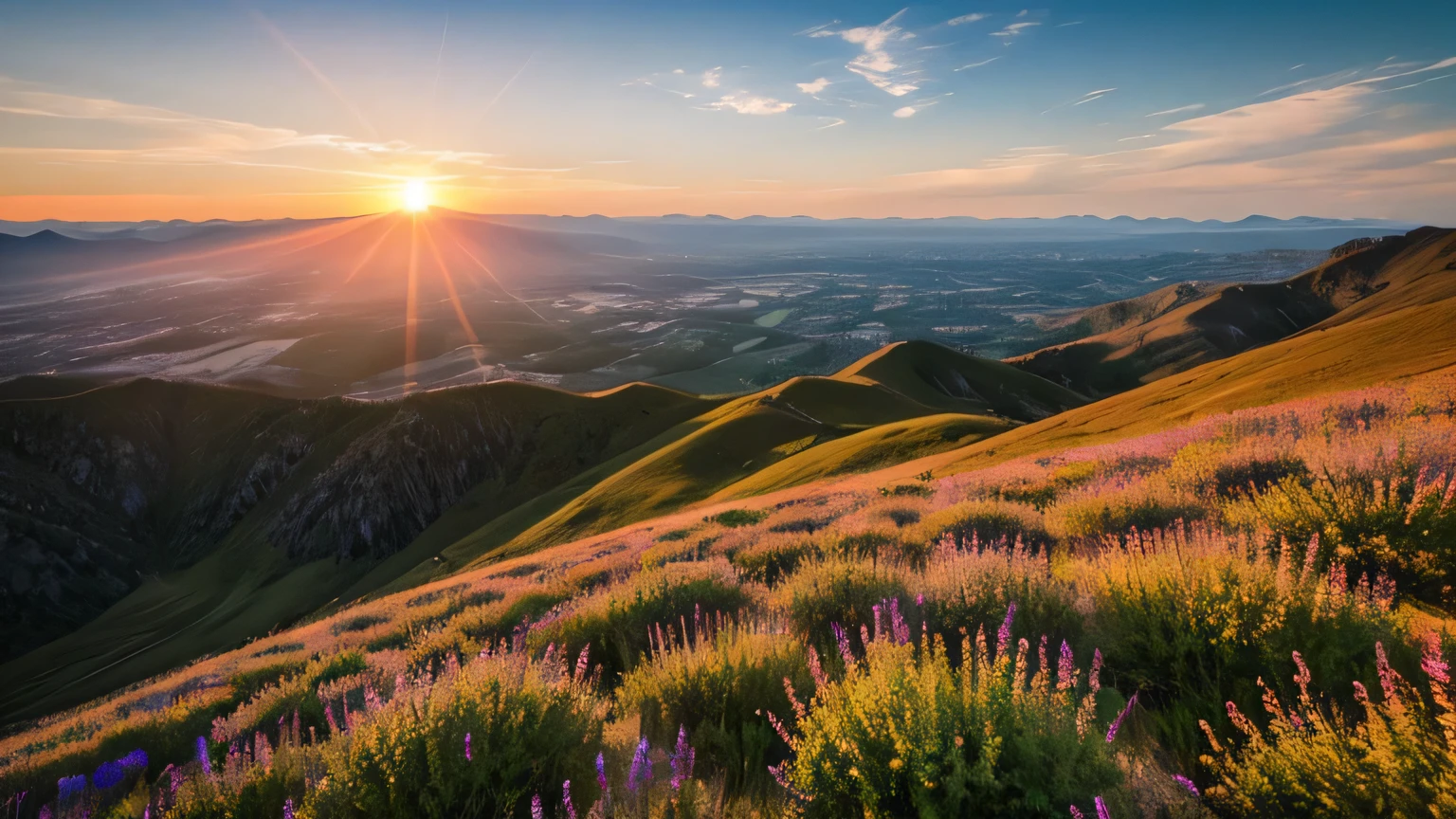 Mountain　sunset　scenery