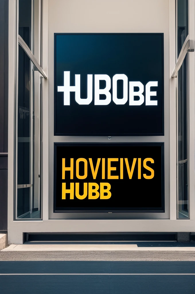 A template logo with "Movies Hub" written on it