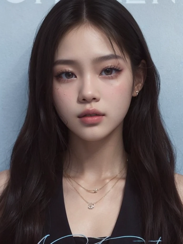 A close up of a girl with good skin, high quality, korean, ulzzang, Korean girl, blackpink, ulzzang girl, blackpink lisa, blackpink jennie
