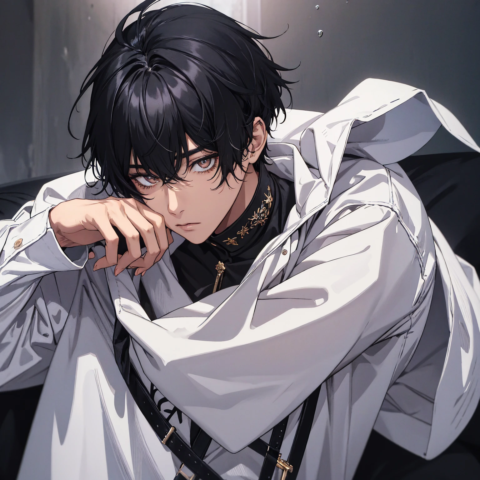 1 man night black hair mashwolfhair young Iris