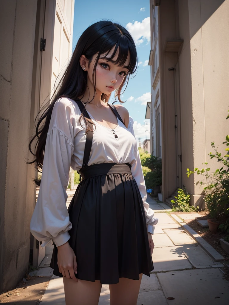 largeeyes,Moe girl,quadratic element,Day Man Girl,high school senior,Light,Girly,adolable,brunette color hair,Pure desire,(Carefully portray the face);,4 k,blacksilk, --auto