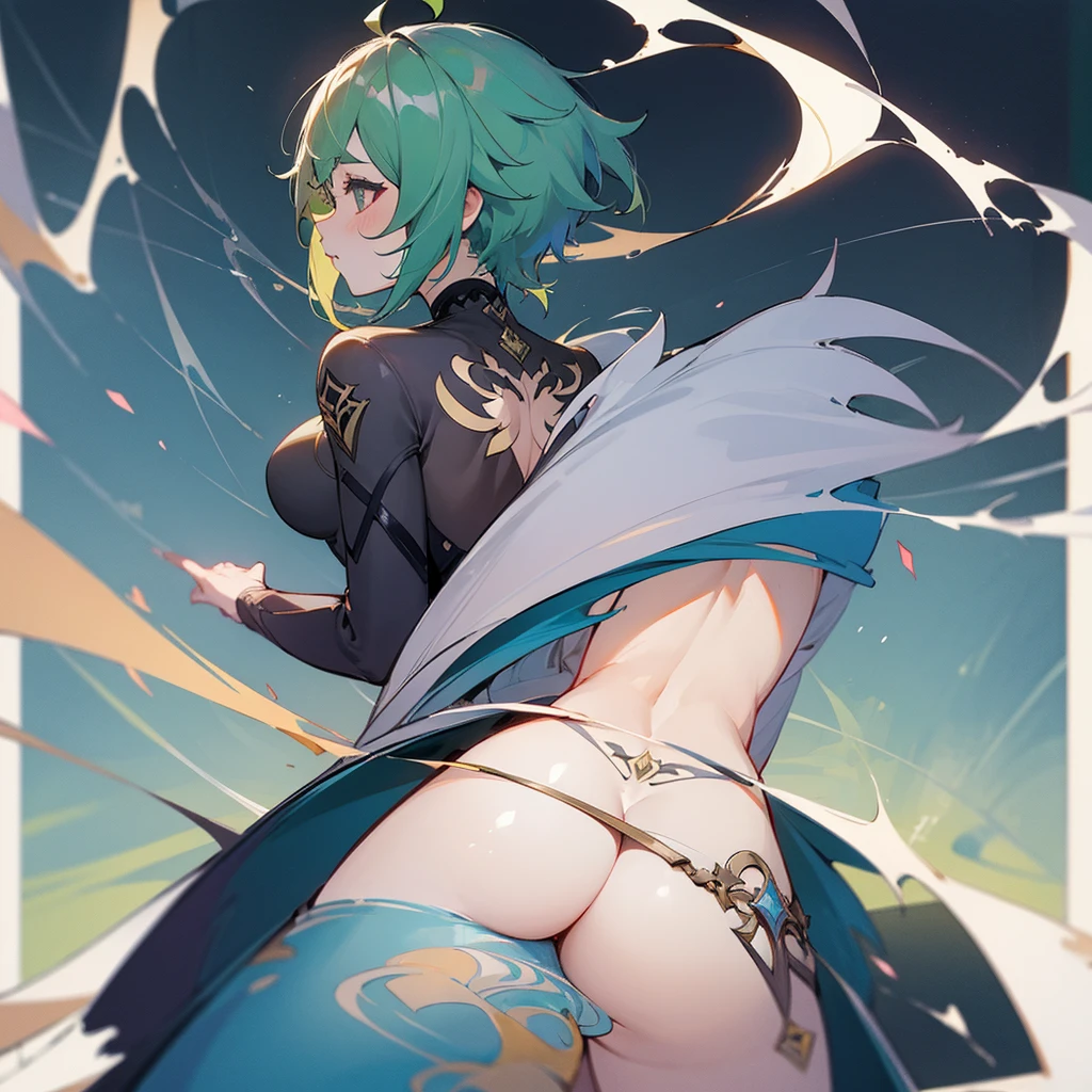 masterpiece, best quality, high resolution,Genshin Impact ,Yoimiya, 1 Girl,Back tattoo