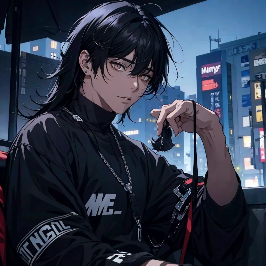 1 man night black hair mashwolfhair young　Iris
