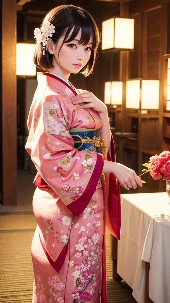 cherry blossoms Maiko kimono Traditional Realistic flower camellia vivid Japan