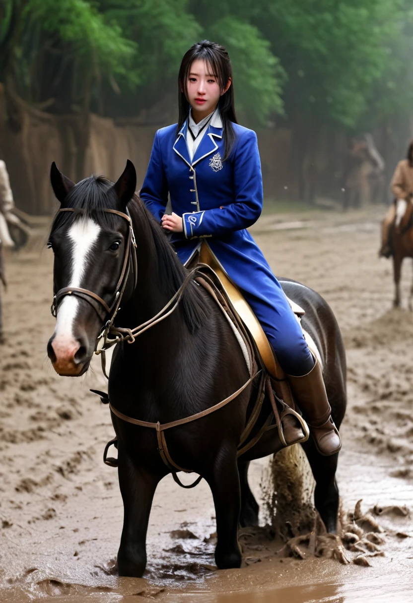(((masterpiece))),(((Highest quality))),((Tabletop:1.4, Highest quality)), (Realな写真:1.4),
((1 cute girl knight)),rodeo,
(超High resolution:1.2),, wonderful, Very detailed CG Unity 8k wallpaper, Very detailed, High resolution,draft horse ridden by japanese cute girl,tight,muddy place,Beauty,
Cold Light, Beautiful detailed girl, Droopy eyes,Very detailedな目と顔, Beautiful and exquisite nose, Beautiful and exquisite, draft horse ridden by a girl can't move because horse and girl soak in the sticky muddy deep pitfall:10.0 , horse falls down ,looks pained ,Displeased face:8.0,Real,Anatomically correct