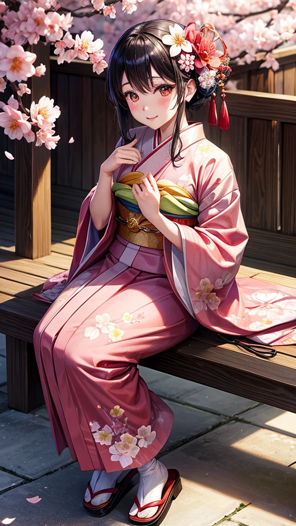 cherry blossoms Maiko kimono Traditional Realistic flower camellia vivid Japan