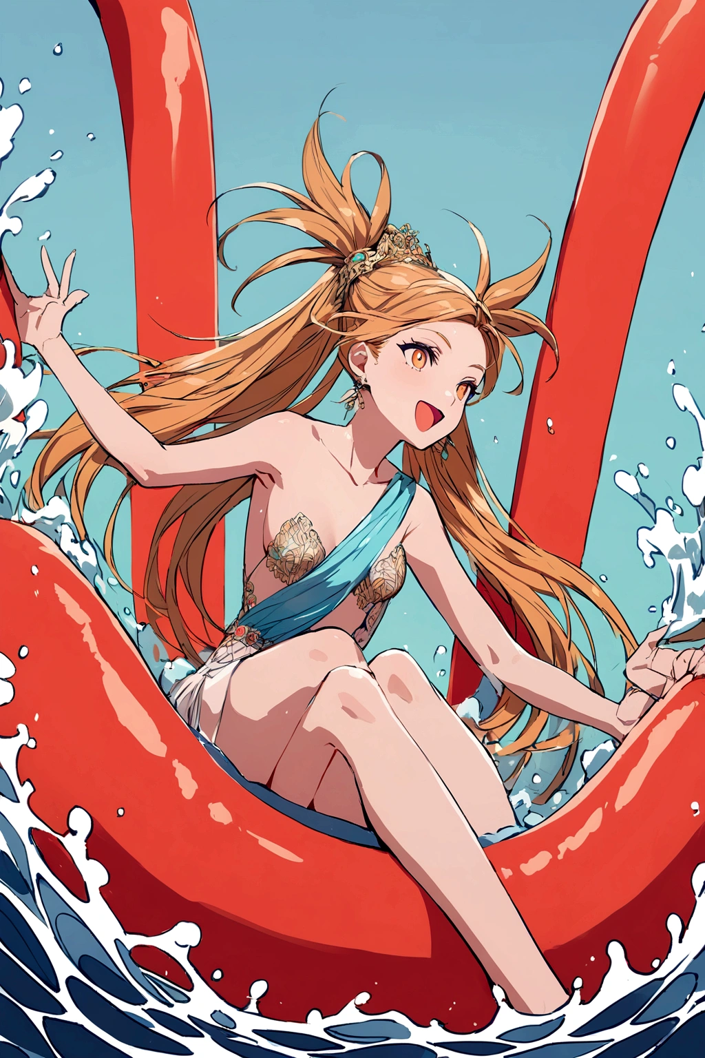 Lina in the water slide