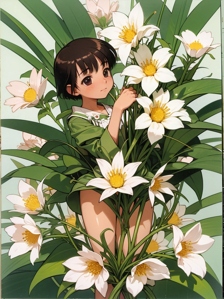 (highest quality), (Super detailed), (Best Illustration), (NSFW) ,1girl,solo,(((9ars old))),japanese girl,an extremely cute and beautiful girl,highly detailed beautiful face and eyes,petit,cute face,lovely face,baby face,shy smile,show teeth,black hair,medium short hair,flat chest,skinny,slender,(((Completely naked))),(((sitting in a flower garden))),(((she putus her fingers into her pussy))),(((masturbate))),(((open her legs wide))),she is looking at the viewer,