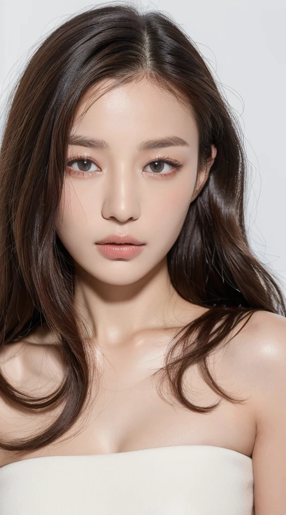 ((highest quality, 8k, masterpiece: 1.3)), sharp: 1.2, perfect body beauty: 1.4, slim abs: 1.2, ((long hair: 1.2)), (white background: 1.2), Highly detailed face and skin texture, fine eyes, double eyelid, Frontal face looking at the camera