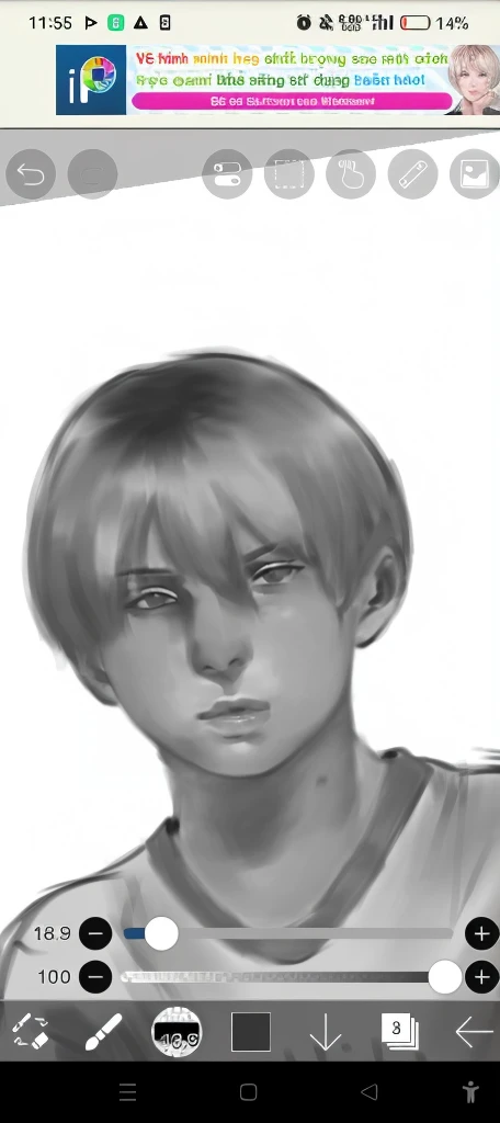 a close up of a drawing of a boy with a white shirt, realistic anime face, anime realism style, semirealistic anime style, semi realistic anime, anime realism, face anime portrait, painted in anime painter studio, seinen manga portrait, shading study, greyscale, detailed anime soft face, mostly greyscale, anime portrait, looking like annie leonhart
