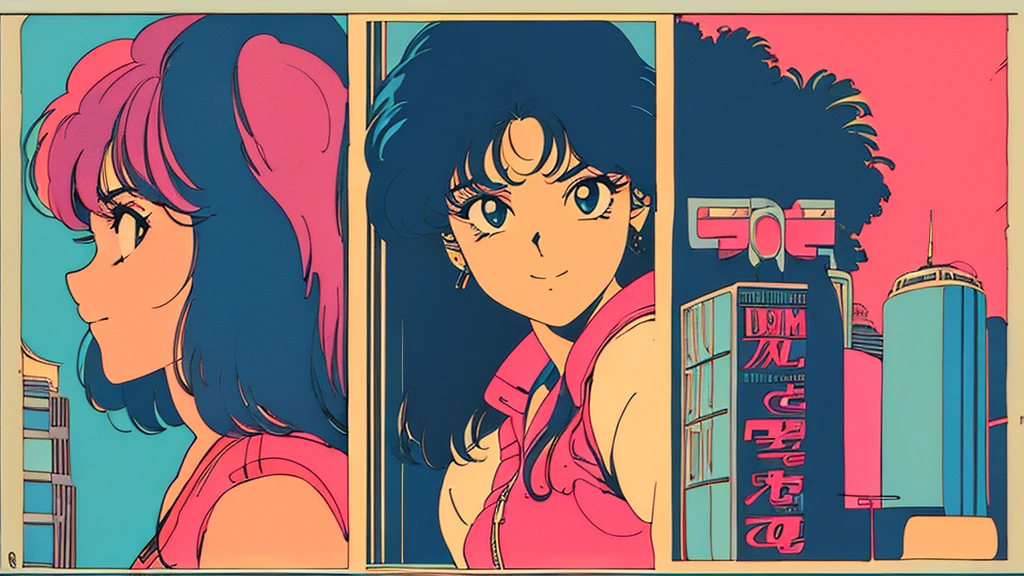 (80's, Retro, City Pop Poster:1.5), , (masterpiece, Highest quality), (anime, figure), Best Photo Poses, Dynamic Angle, Cowboy Shot, alone, smile, A perfect eye for detail, Delicate face, High Fashion, Retroなゲームセンター、American casual、jazz、the 90s、Vintage、tobacco、speaker、Saxophone、rain、 Cool Guy、Knight、City Boy、Retro、