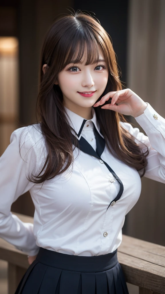airplane stewardess uniform, Highest quality, shape, Very detailed, In detail, High resolution, 8k wallpaper, Perfect dynamic composition, Beautiful details, Natural Lip, Stewardess Costume, Big Breasts, Cleavage, She is boldly spreading her legs and making sexy poses and sensual expressions..., A masterpiece of the whole body, Side Short