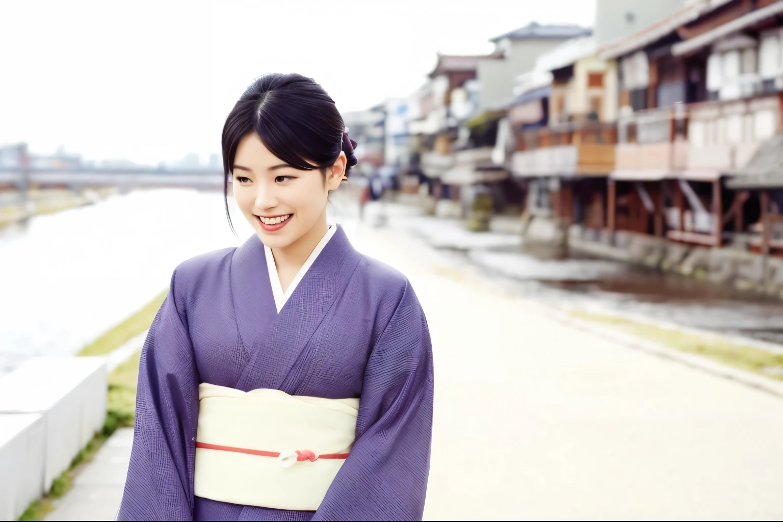 Change the photo to one of a woman in a kimono, like an actress.