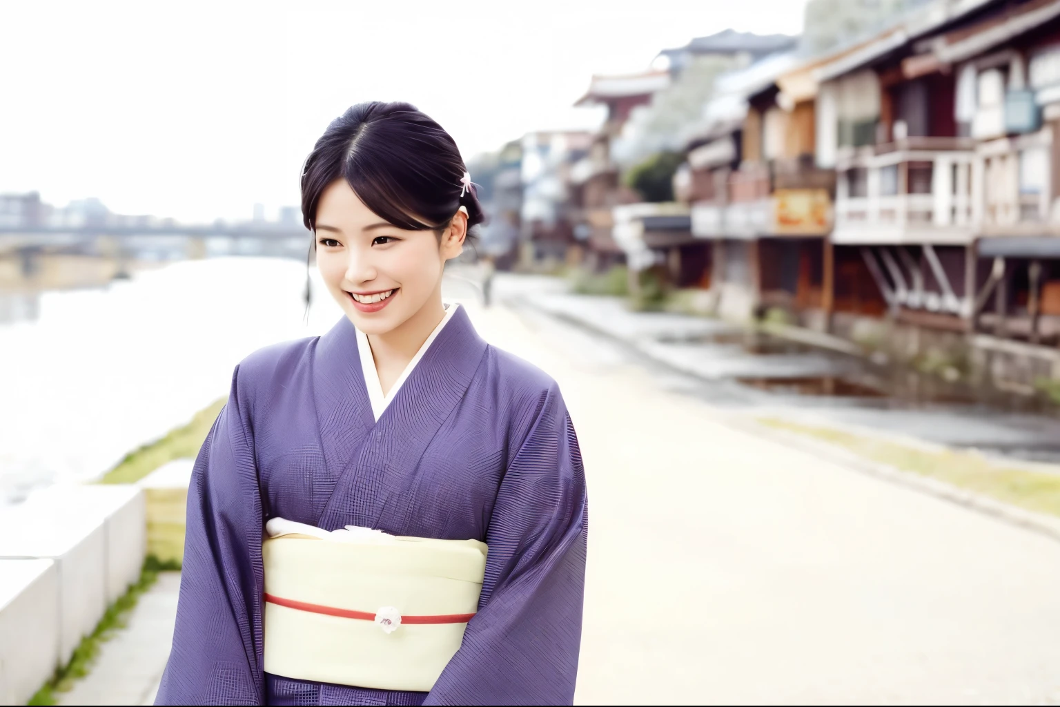 Change the photo to one of a woman in a kimono, like an actress.