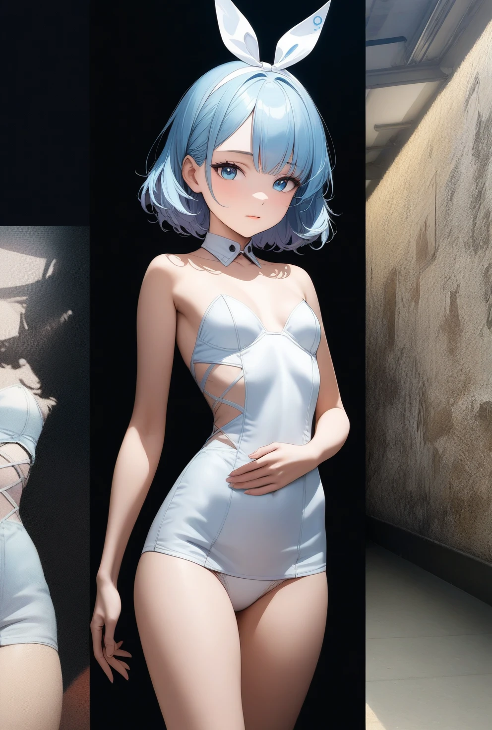 (Best quality:1.2),(Masterpiece:1.2),(Ultra-detailed:1.2),(Hyper-realistic), (hyper HD:1.2),(HighestQuali:1.2),(Extremely thin and slender body:1.4),Extremely correct hand structure,Ultimate hand detail,(extremely thin body:1.5),(extremely slim body:1.5),(extremely skinny:1.3),kawaii,extremely thin legs,bikini,furina