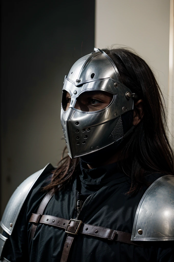 a knight with a mask