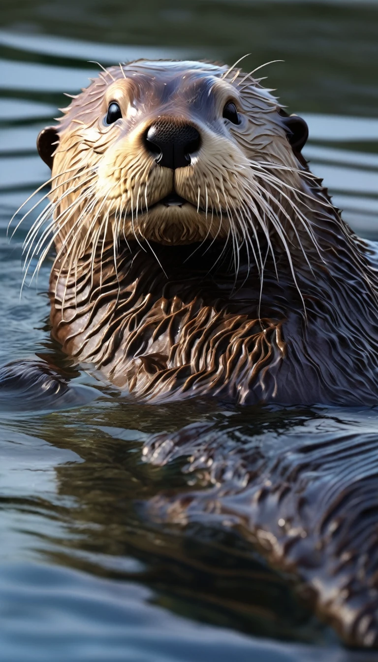 sea ​​otter,animal photo, realistic,masterpiece, high quality 