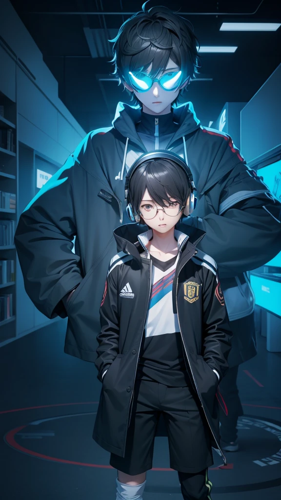 Ren Amamiya Persona,Boy Anime,football uniform, glasses, headphones on head