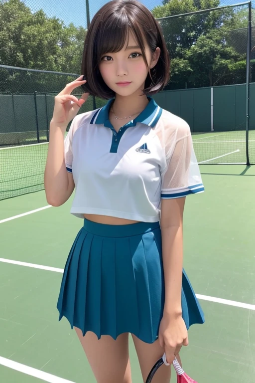 Cute Girls､high school girl､Bob Hair､Idol､Tennis Wear､See-through