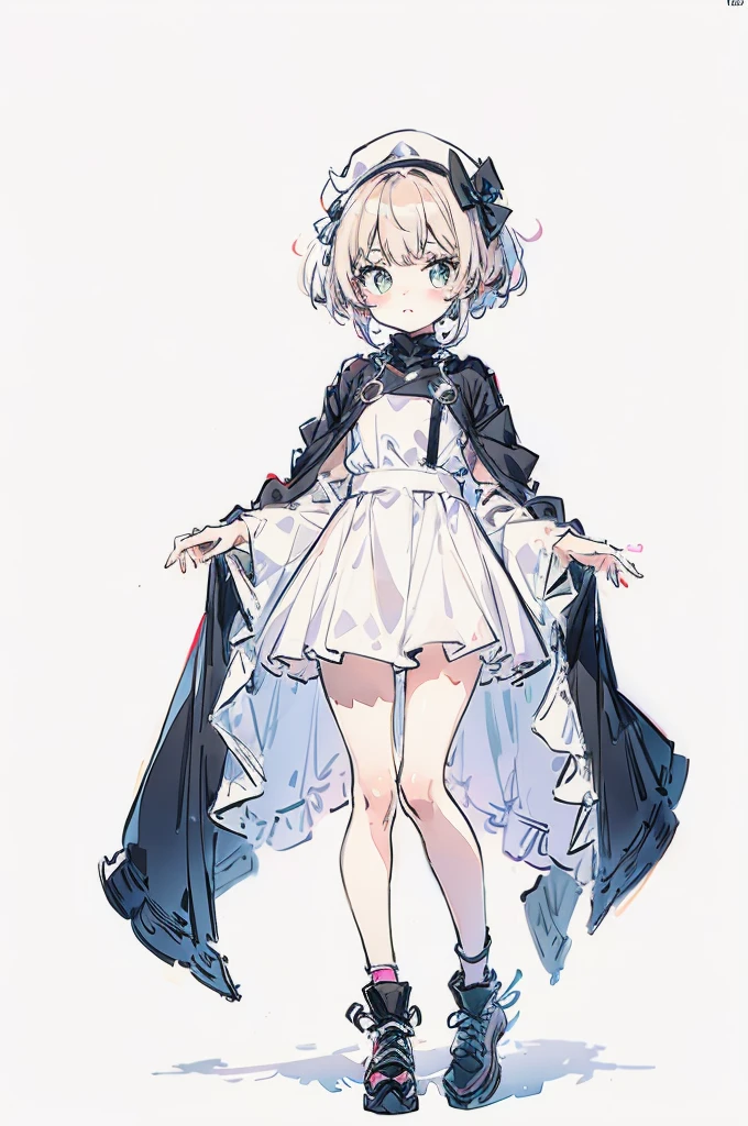 1girl, white background, kawaii, fullbody