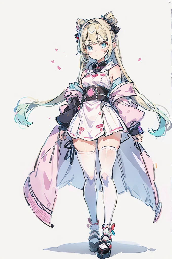 1girl, white background, kawaii, fullbody