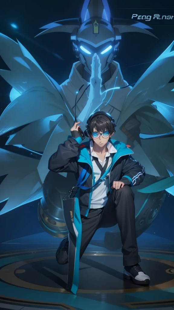 Ren Amamiya Persona,Boy Anime,football uniform, glasses, headphones on head