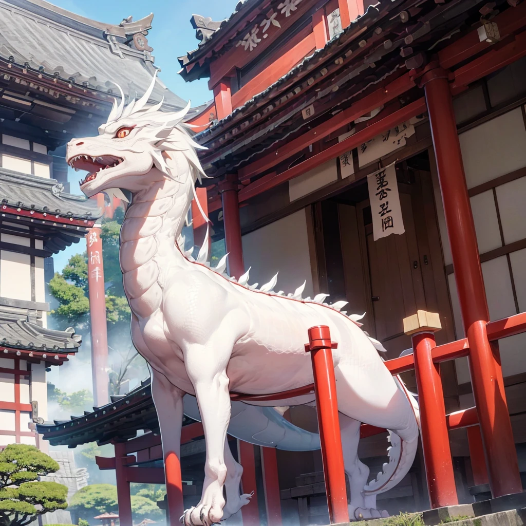 A large white dragon behind Izumo Taisha Shrine