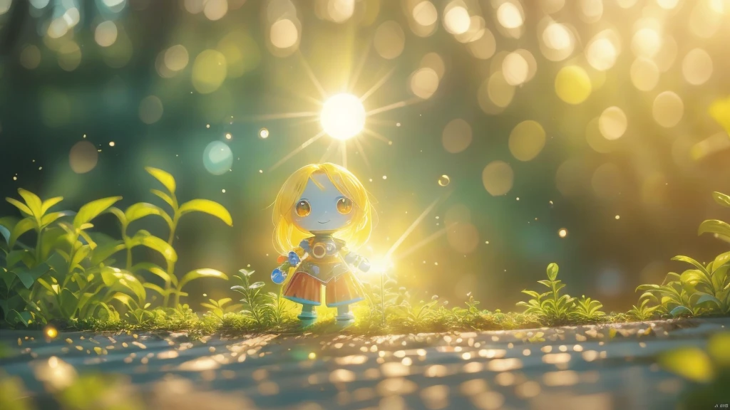 (La best quality,high resolution,Ultra Detailed,Practical),Old abandoned robot,covered in plants,The sun shines on me( ((sunrise))),Light warm color( ((A masterpiece full of sunshine elements))), ((best quality)), ((Intricate details))(8k)