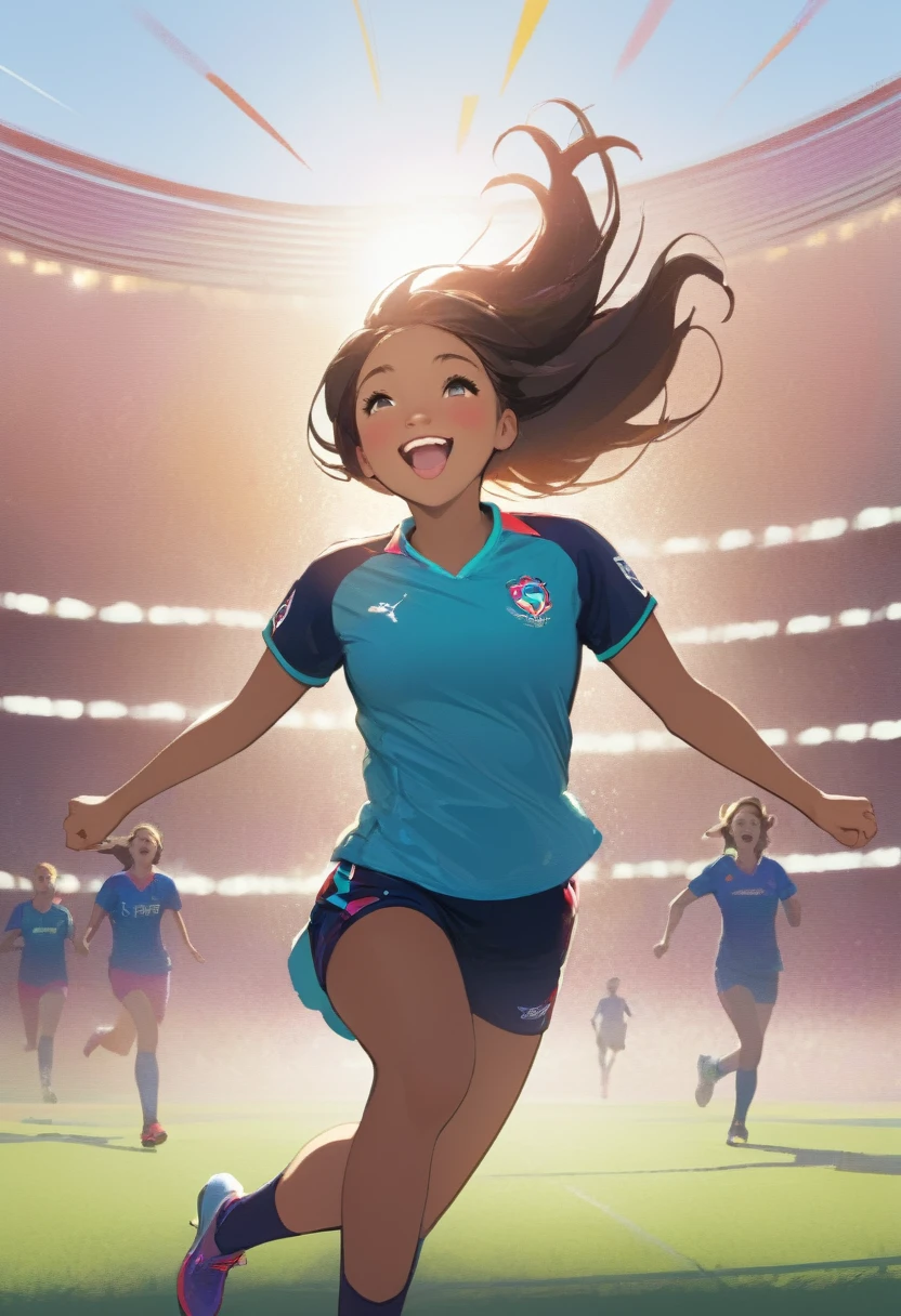 Girl for the joy of winning