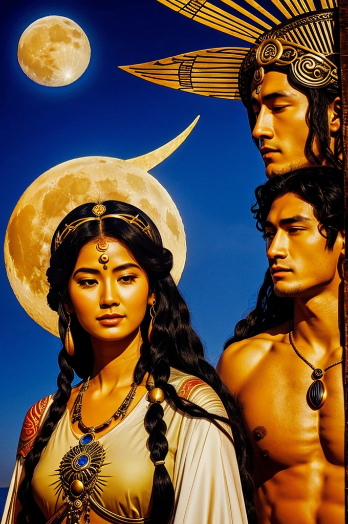 Moon goddess and sun god