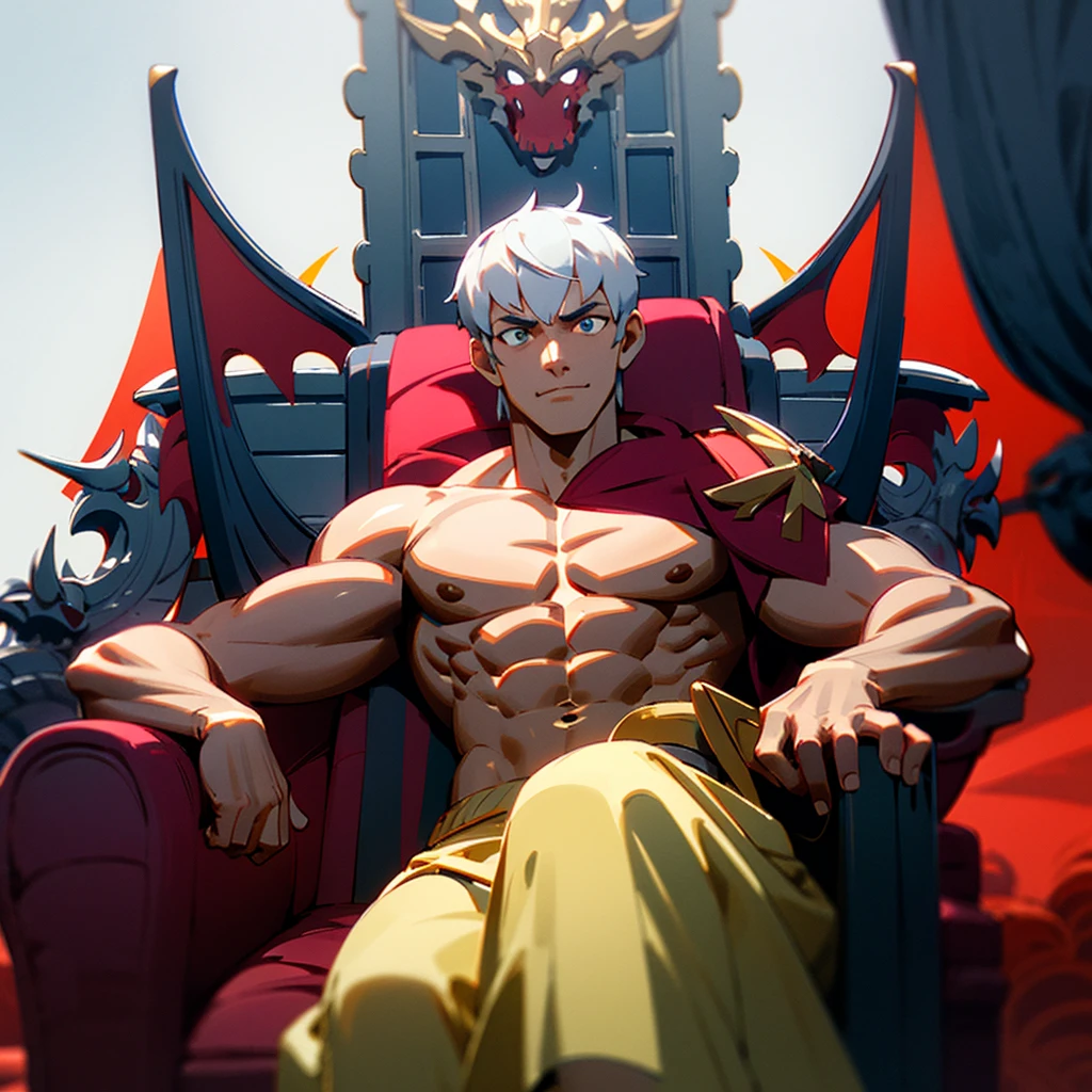 juvenile,8 Pack Abs,emperor,Sitting on the Dragon Chair,At the top of the palace,The lower class is a group of subjects