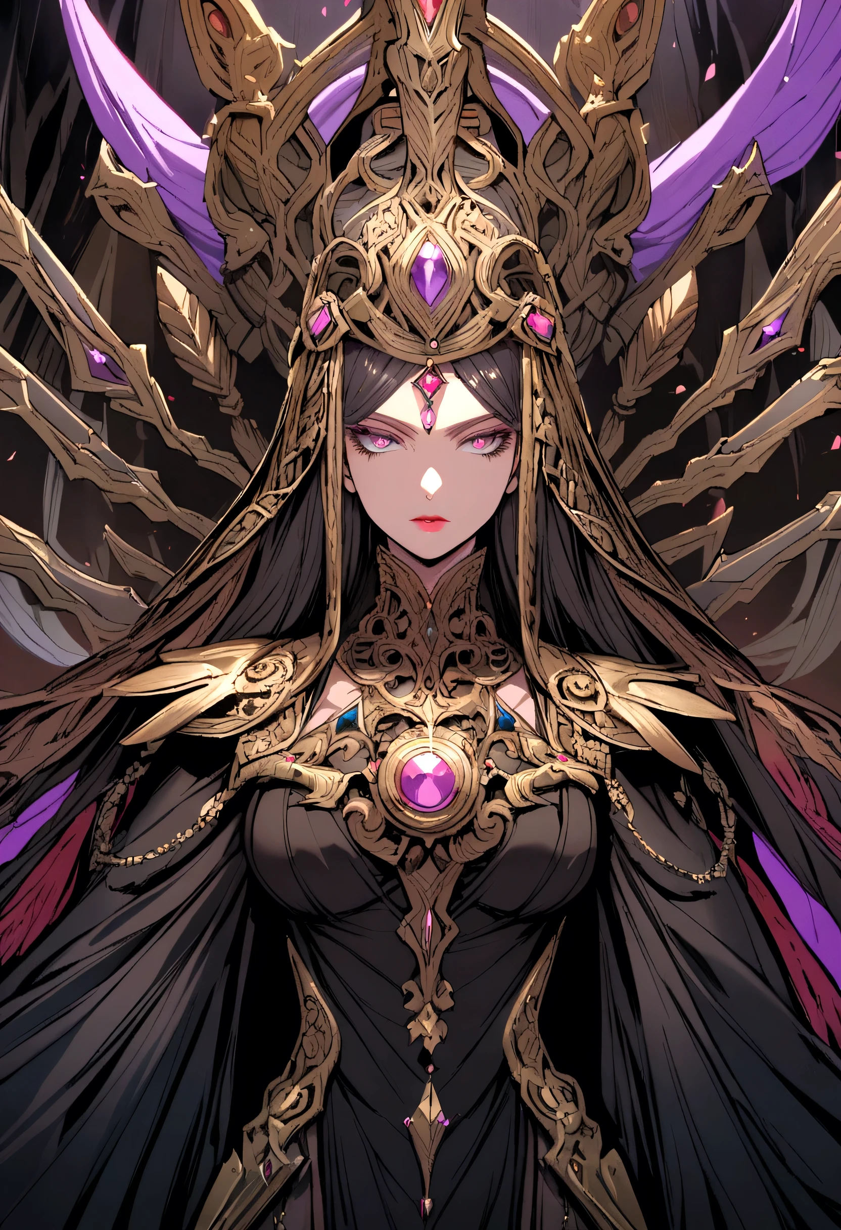 Black robe, mysterious woman, large sword