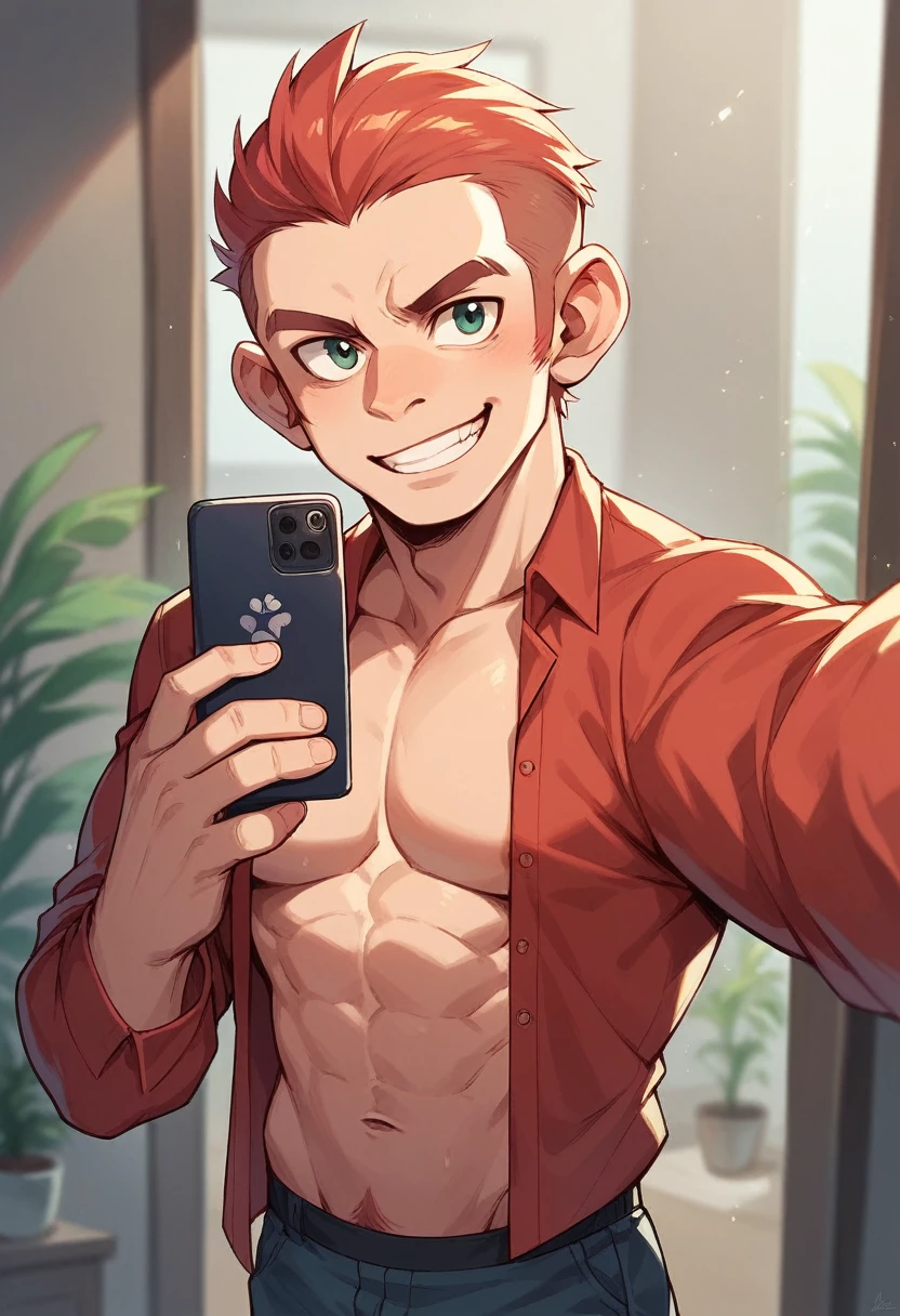 Monkey wearing glass taking closeup selfie