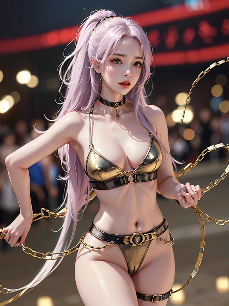 ((((Best Quality, 8K, 32K, masterpiece, 1.2)))),{{solo}},nsfw,{{{Artist: EUPHORIA's style}}},((perfect beautiful face:1.2)),  slender body, , restrained, bondage, chastity belt, shackled , bright clear room, ((a lot of public hairs:1.3)), embarrassed, leaking  from  through chastity belt, 