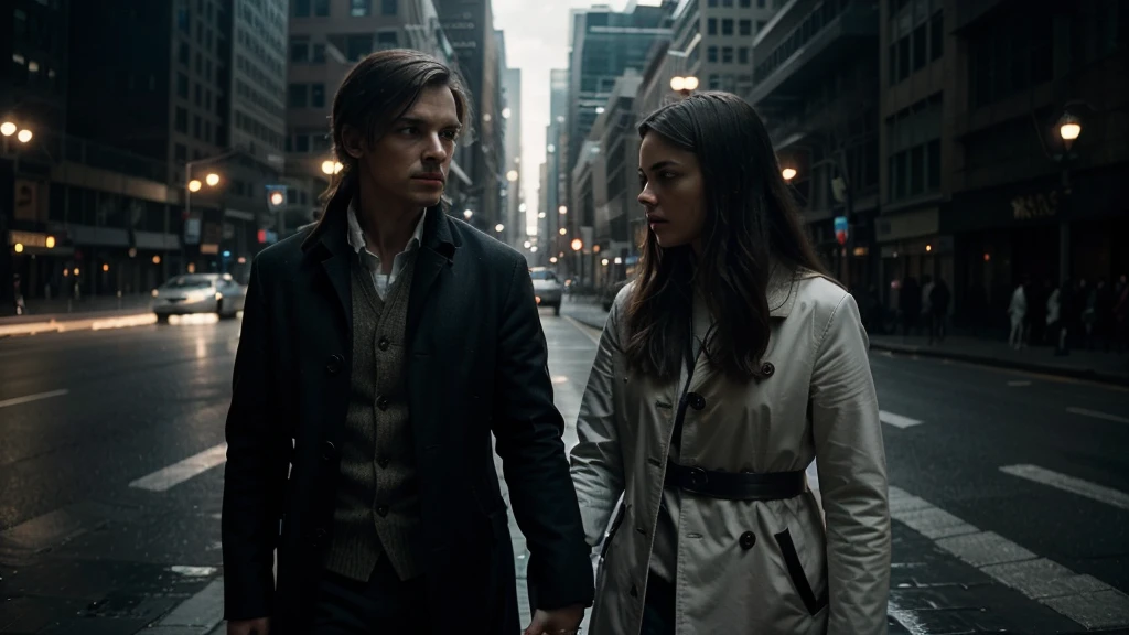 Create a cinematic and visually striking image for a YouTube video titled "A Time Traveler Goes Back in Time to Become His Own Parent." The image should evoke the complex themes of time travel and paradoxical relationships portrayed in the film "Predestination."
In the foreground, depict a single figure that represents both a mature, contemplative adult and a youthful, innocent , seamlessly blended together to symbolize the time traveler's dual existence. Surround this central figure with subtle visual cues of time travel, such as swirling vortexes, overlapping timelines, or ethereal wisps suggesting temporal displacement.
Use a color palette that transitions from muted tones to vibrant contrasts, reflecting the journey through time and the emotional depth of the storyline. Incorporate cinematic lighting effects to enhance the dramatic atmosphere, casting shadows and highlights that emphasize the duality of the character's identity and the complexities of their relationship with themselves.
Ensure the composition is visually compelling and thought-provoking, inviting viewers to explore the intriguing narrative of time travel and self-discovery presented in "Predestination," without relying on text to convey the message.